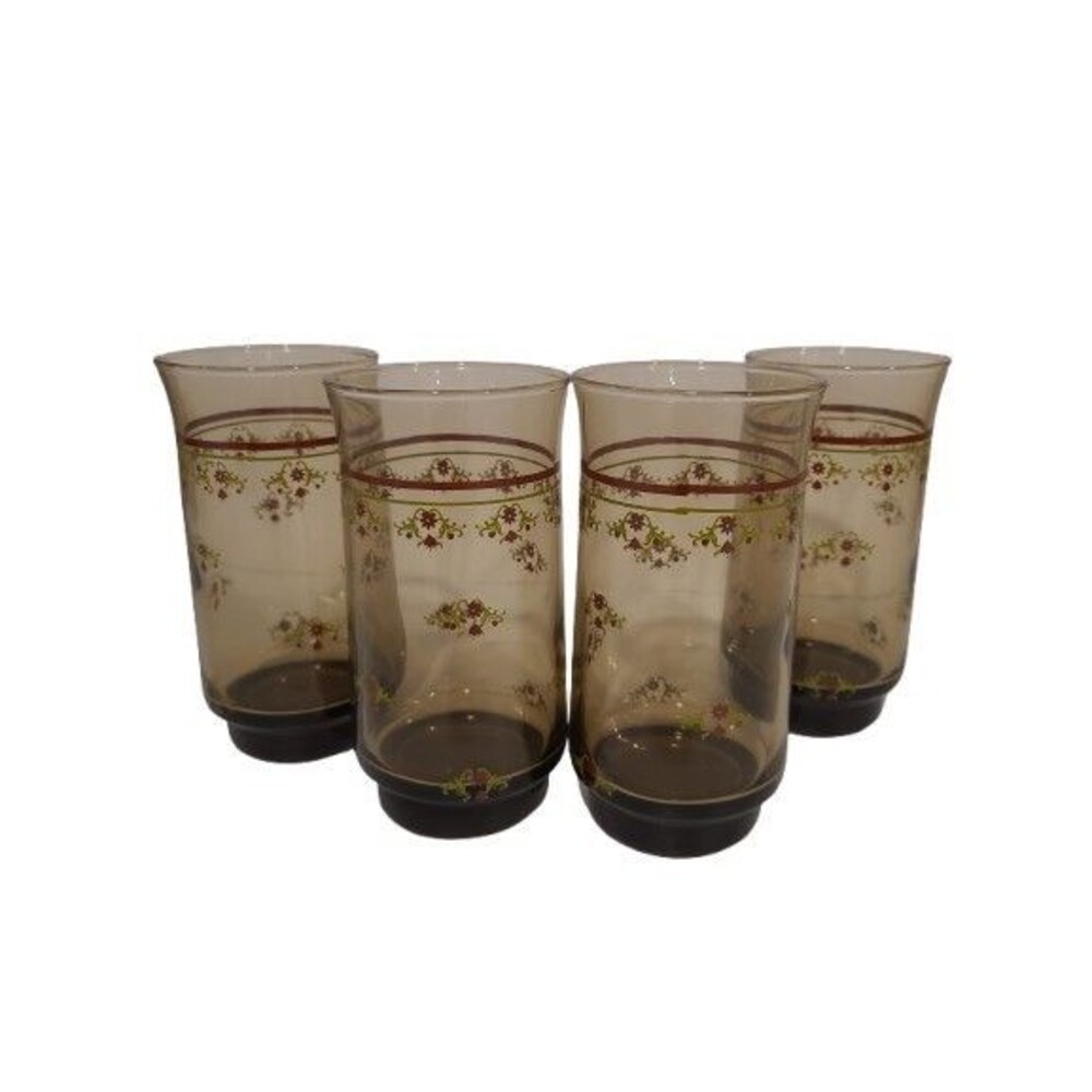 Vintage Libbey Tawney Smoky Brown Juice Glasses – Petite Floral Design